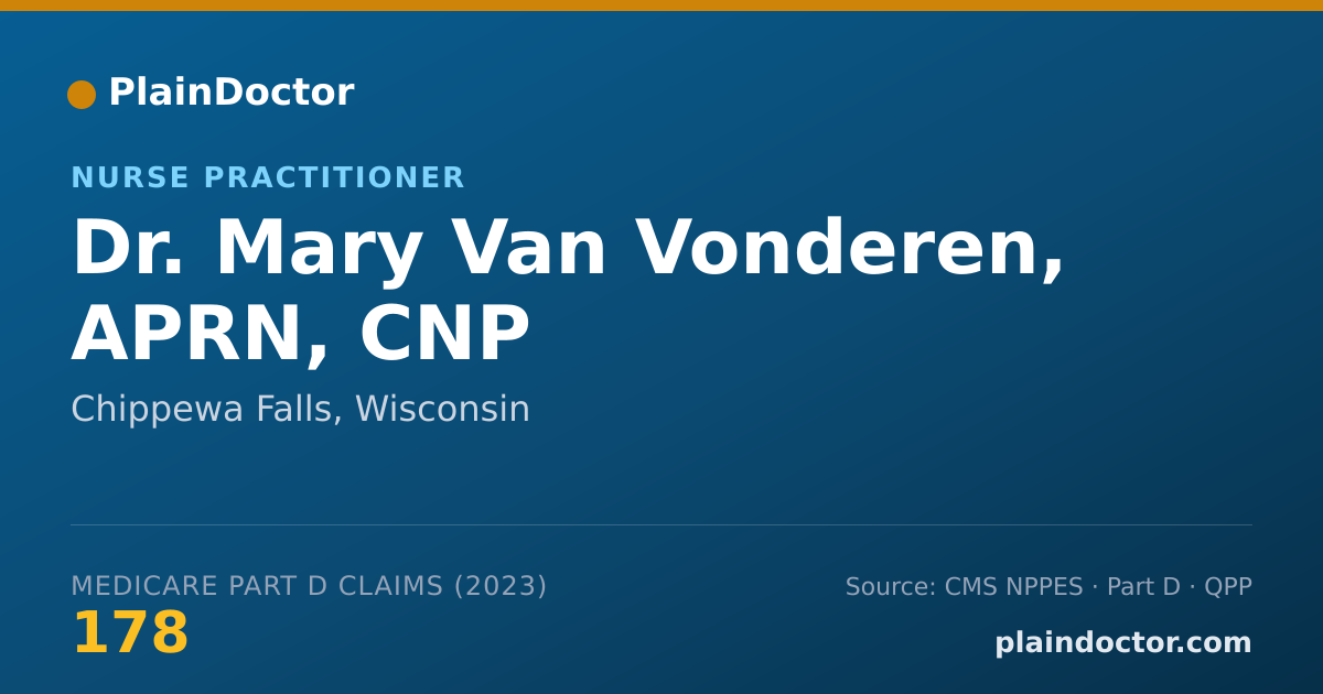 Shareable card for Mary Van Vonderen, APRN, CNP - Nurse Practitioner, Chippewa Falls, WI