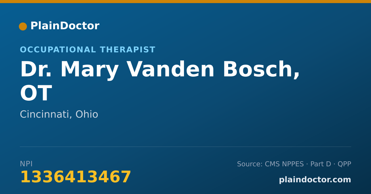 Shareable card for Mary Vanden Bosch, OT - Occupational Therapist, Cincinnati, OH