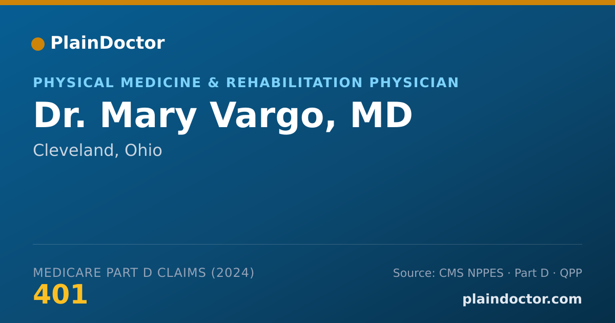 Shareable card for Mary Vargo, MD - Physical Medicine & Rehabilitation Physician, Cleveland, OH