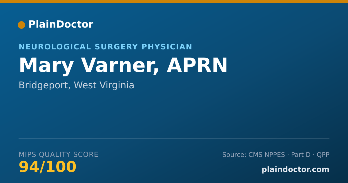 Shareable card for Mary Varner, APRN - Neurological Surgery Physician, Bridgeport, WV