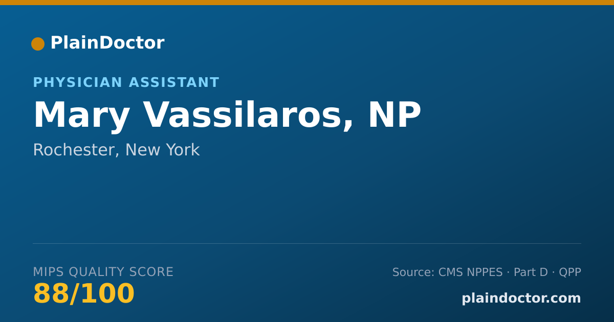 Shareable card for Mary Vassilaros, NP - Physician Assistant, Rochester, NY