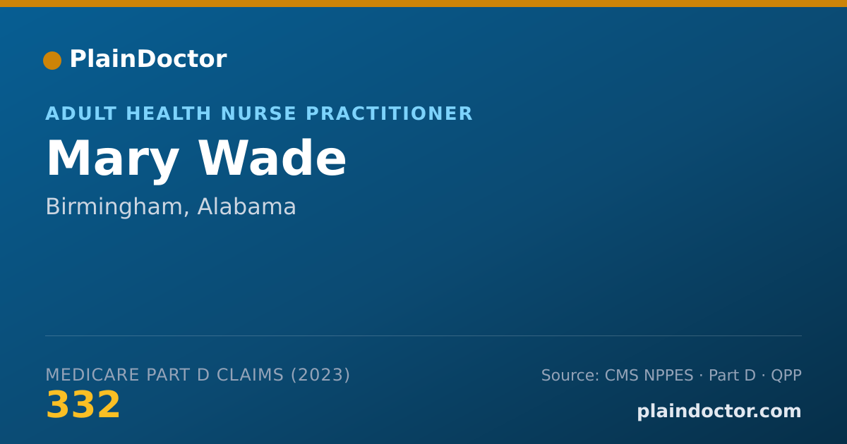 Shareable card for Mary Wade - Adult Health Nurse Practitioner, Birmingham, AL