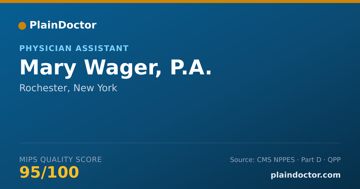 Shareable card for Mary Wager, P.A. - Physician Assistant, Rochester, NY