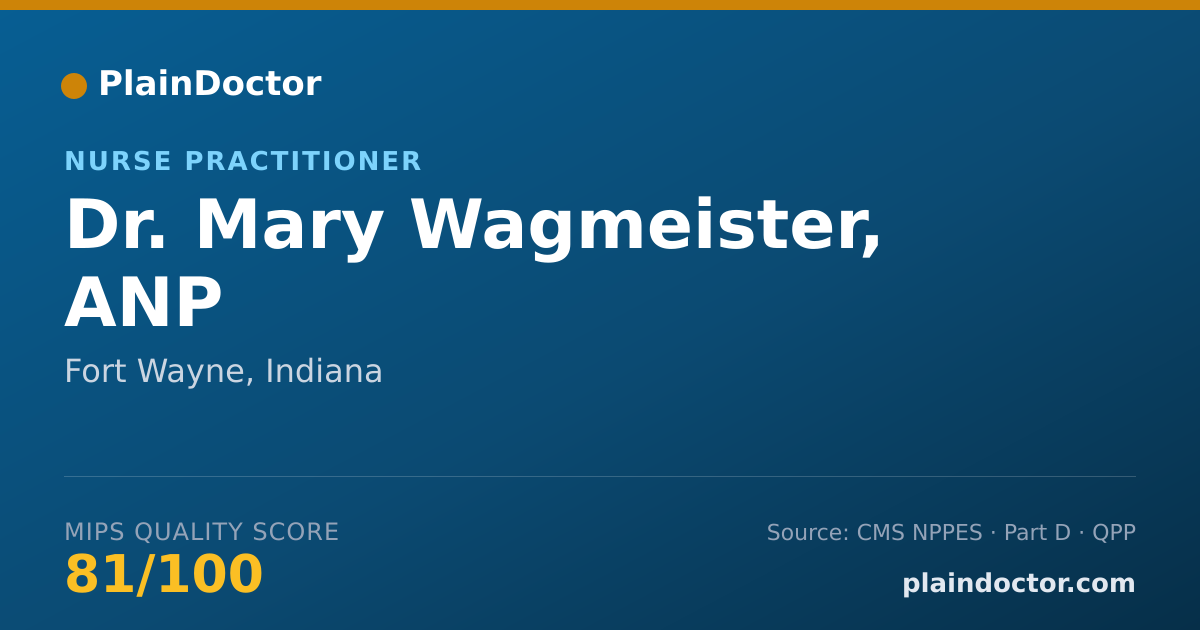 Shareable card for Mary Wagmeister, ANP - Nurse Practitioner, Fort Wayne, IN
