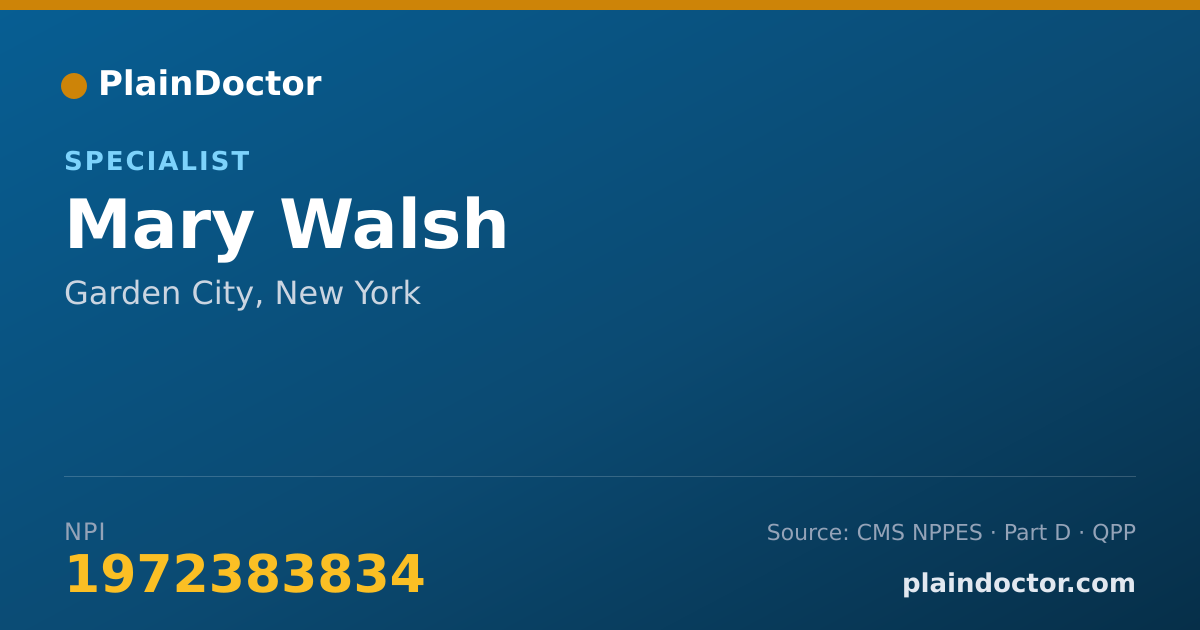 Shareable card for Mary Walsh - Specialist, Garden City, NY