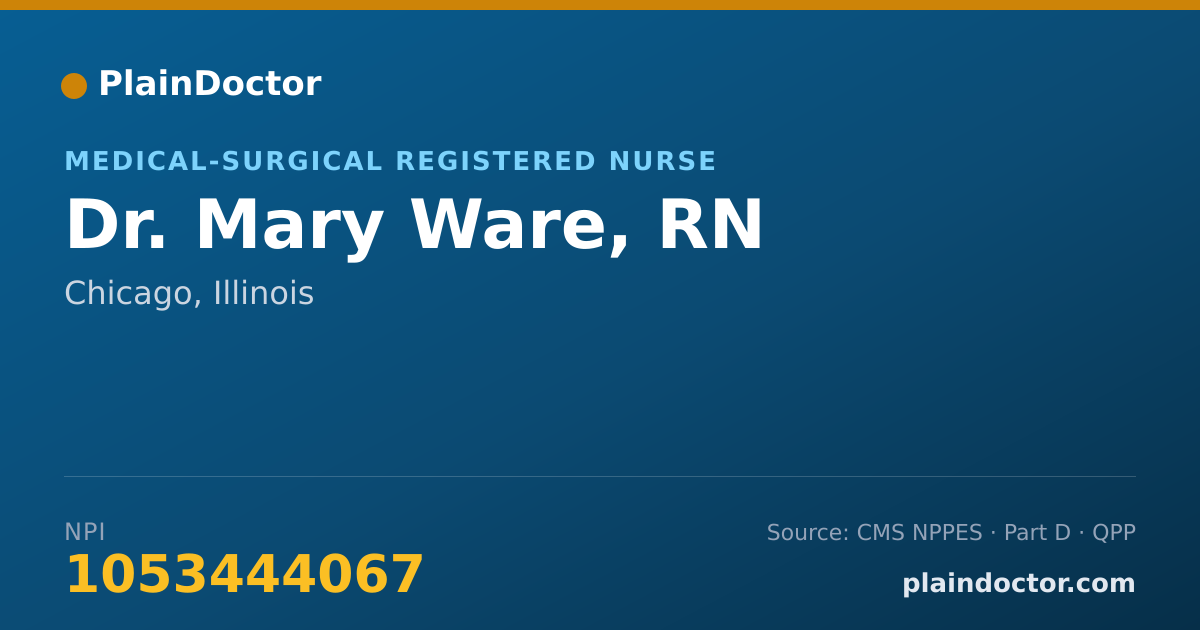Shareable card for Mary Ware, RN - Medical-Surgical Registered Nurse, Chicago, IL