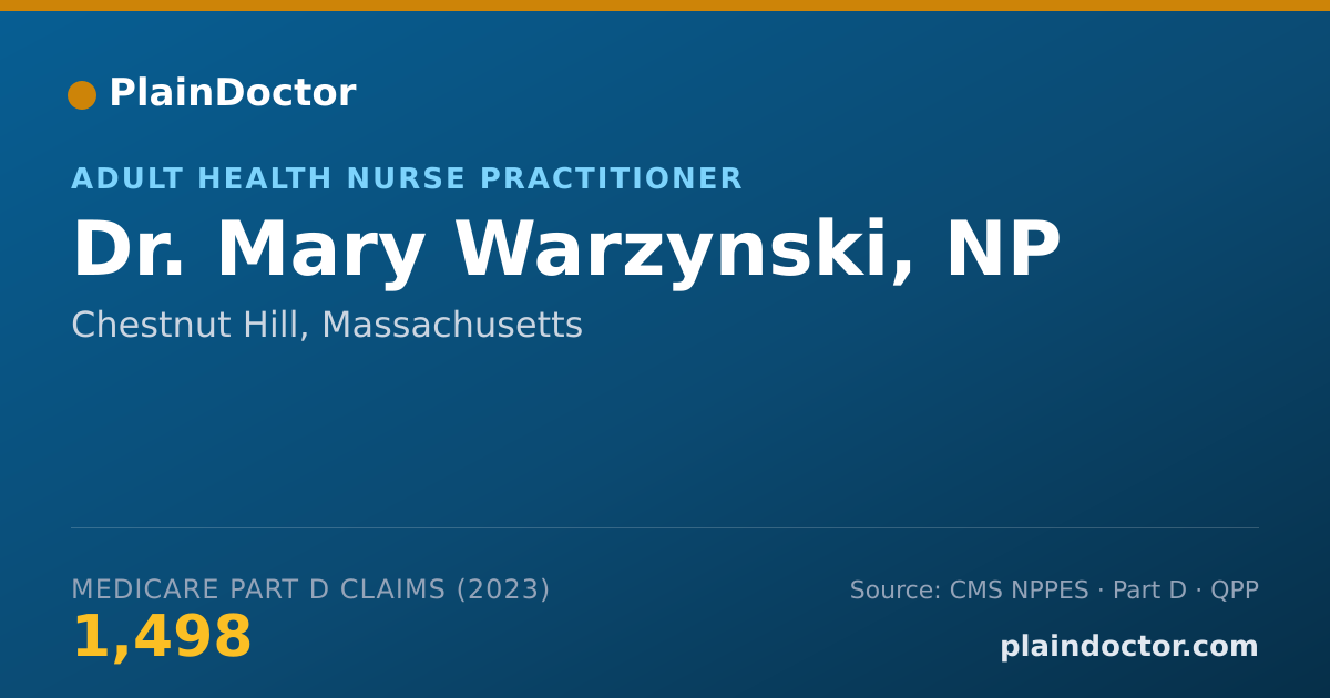 Shareable card for Mary Warzynski, NP - Adult Health Nurse Practitioner, Chestnut Hill, MA