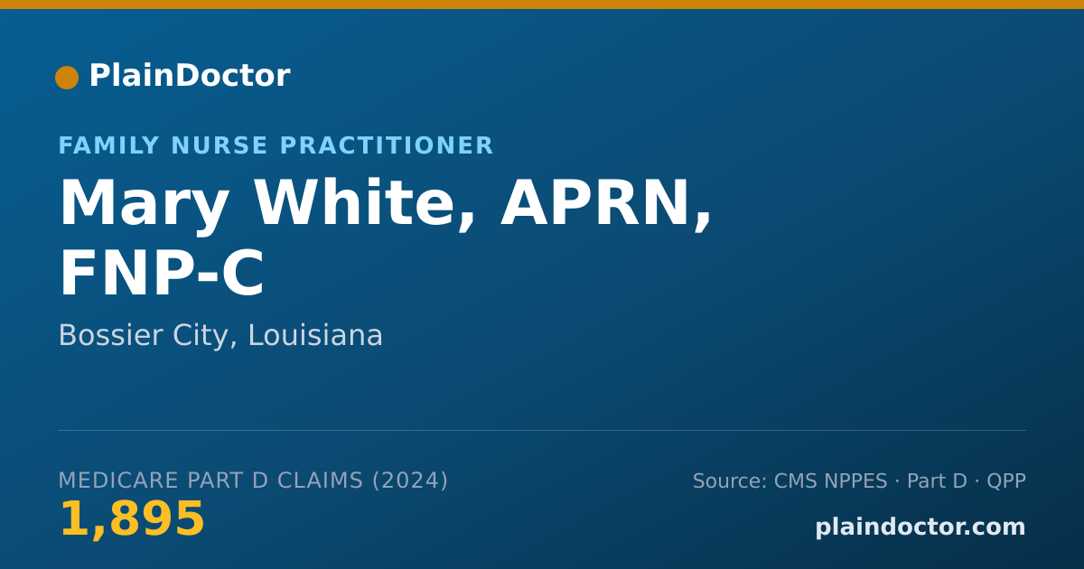 Shareable card for Mary White, APRN, FNP-C - Family Nurse Practitioner, Bossier City, LA