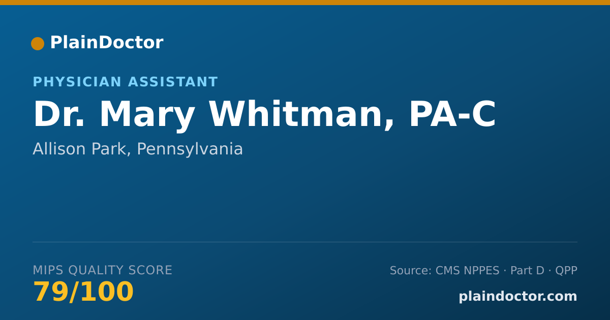 Shareable card for Mary Whitman, PA-C - Physician Assistant, Allison Park, PA