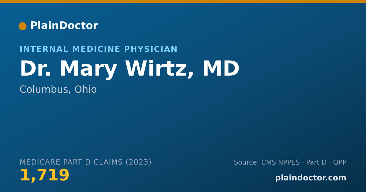 Shareable card for Mary Wirtz, MD - Internal Medicine Physician, Columbus, OH