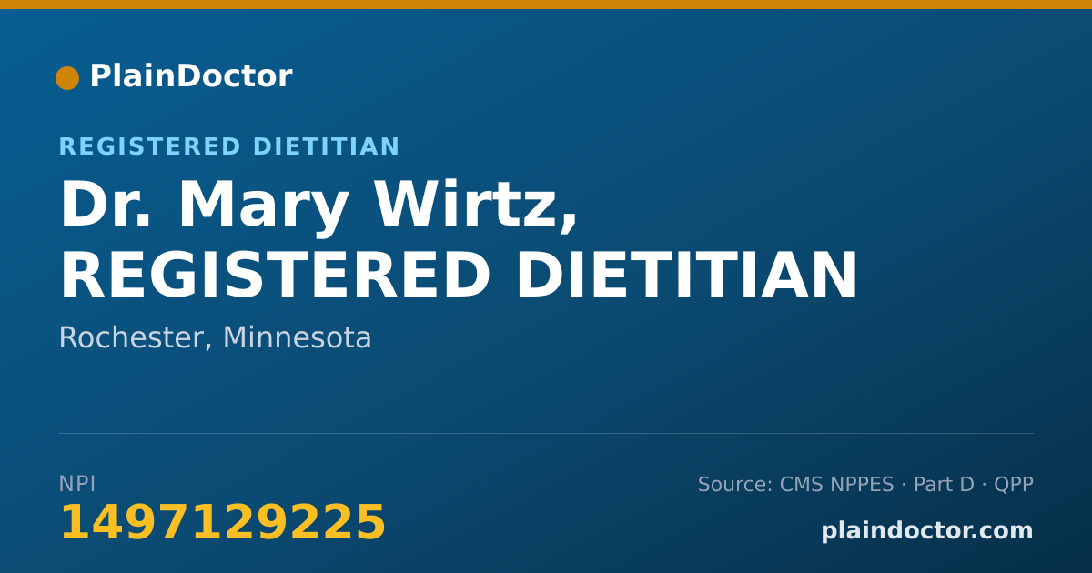 Shareable card for Mary Wirtz, REGISTERED DIETITIAN - Registered Dietitian, Rochester, MN