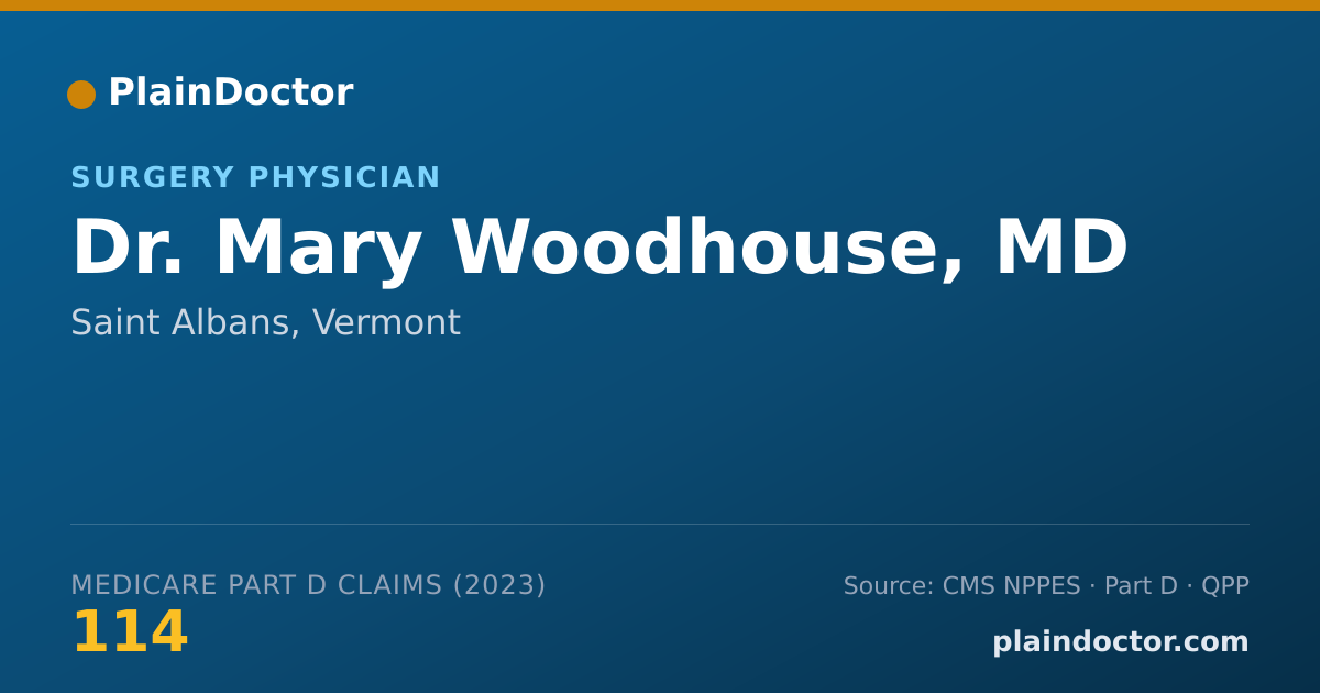 Shareable card for Mary Woodhouse, MD - Surgery Physician, Saint Albans, VT