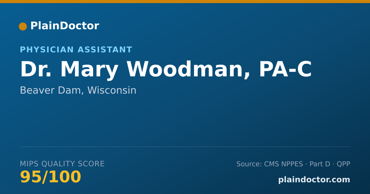 Shareable card for Mary Woodman, PA-C - Physician Assistant, Beaver Dam, WI