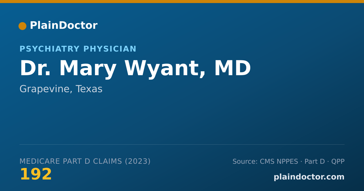 Shareable card for Mary Wyant, MD - Psychiatry Physician, Grapevine, TX