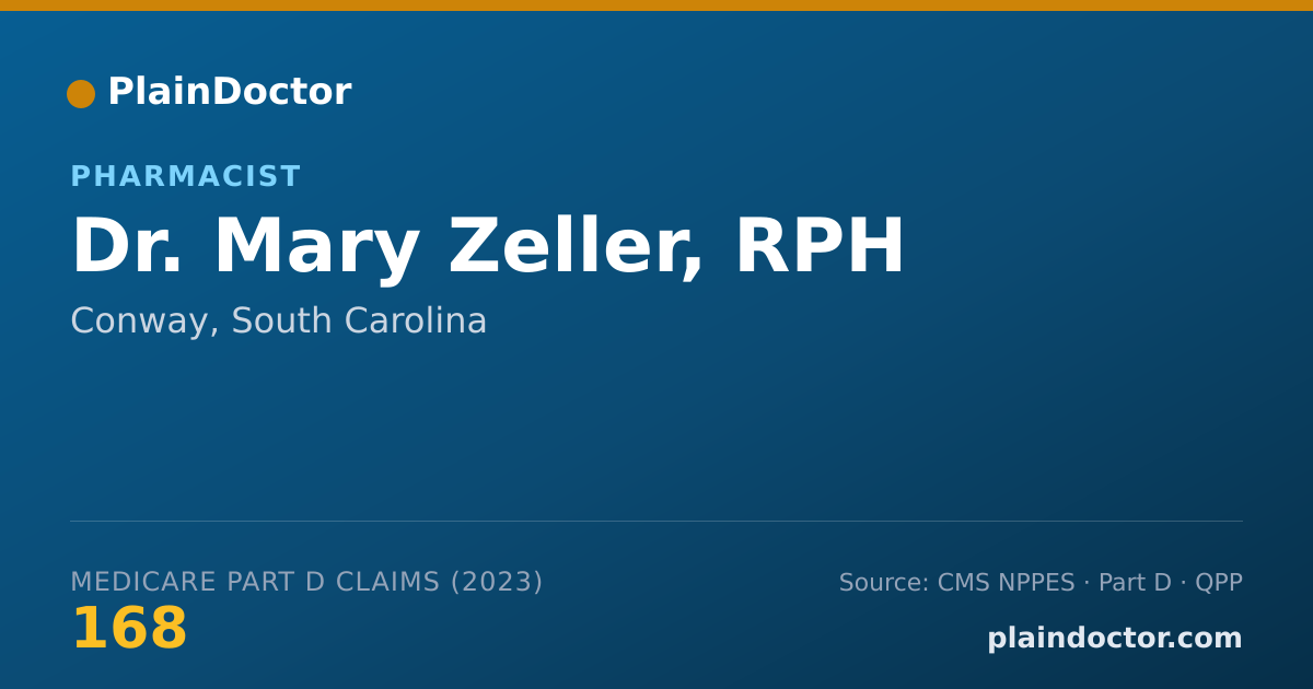Shareable card for Mary Zeller, RPH - Pharmacist, Conway, SC