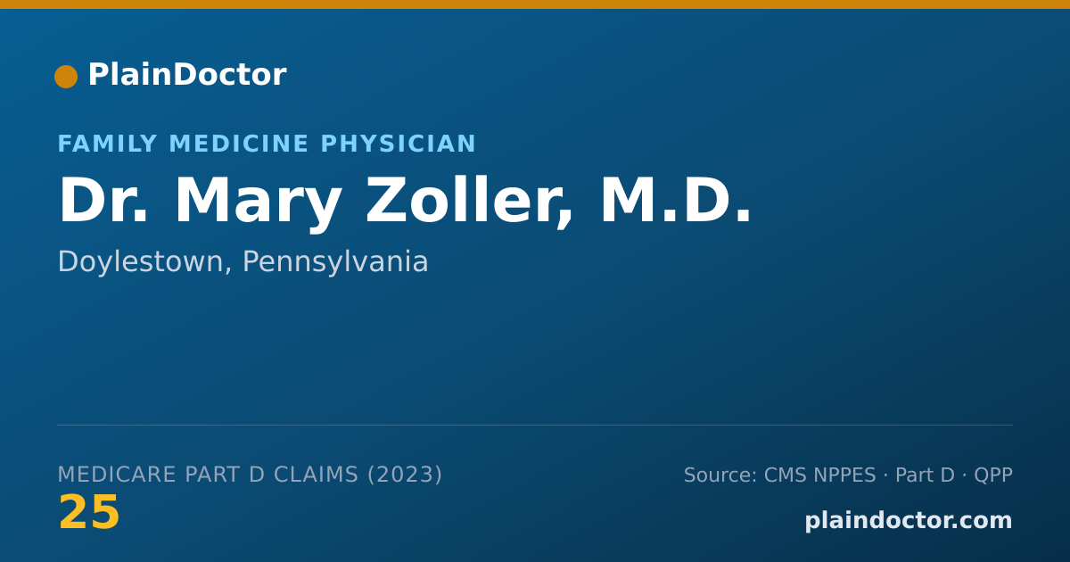 Shareable card for Mary Zoller, M.D. - Family Medicine Physician, Doylestown, PA