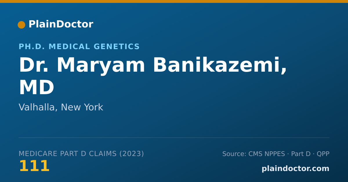 Shareable card for Maryam Banikazemi, MD - Ph.D. Medical Genetics, Valhalla, NY