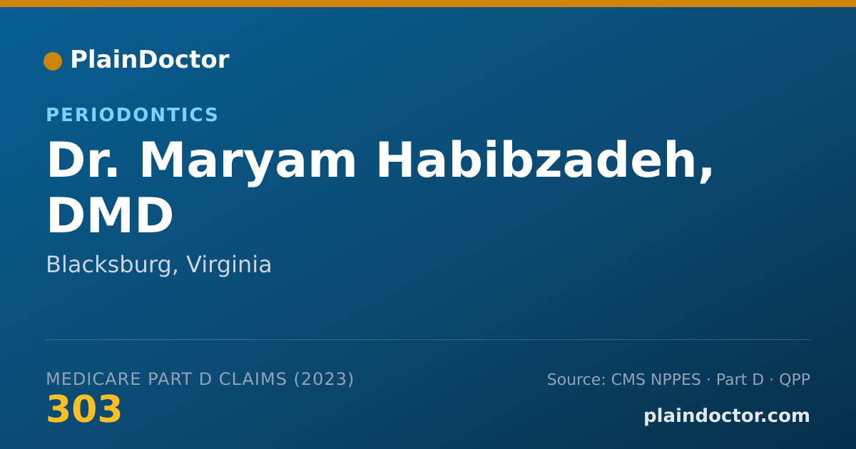 Shareable card for Maryam Habibzadeh, DMD - Periodontics, Blacksburg, VA
