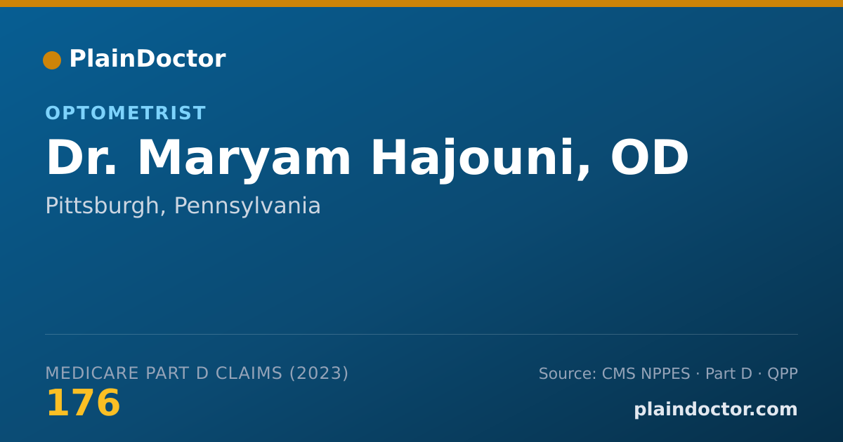 Shareable card for Maryam Hajouni, OD - Optometrist, Pittsburgh, PA
