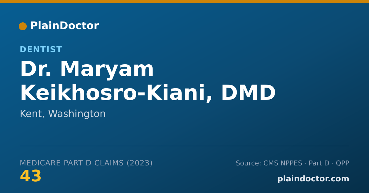 Shareable card for Maryam Keikhosro-Kiani, DMD - Dentist, Kent, WA