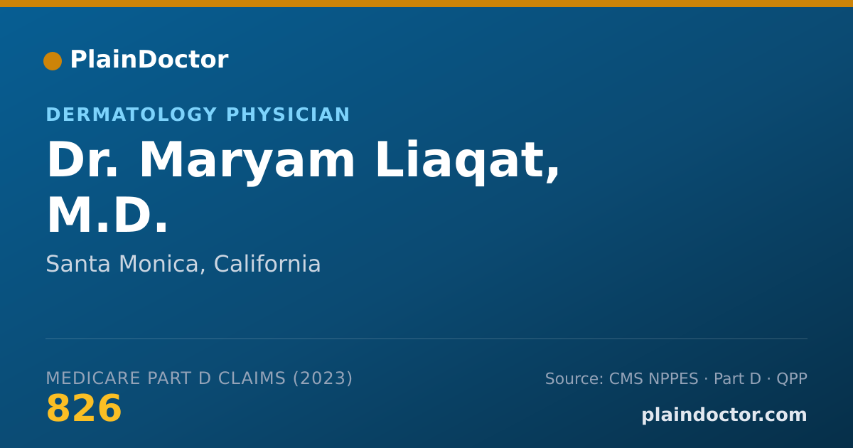 Shareable card for Maryam Liaqat, M.D. - Dermatology Physician, Santa Monica, CA