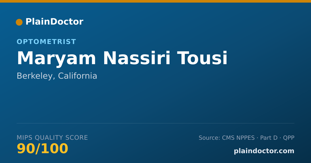Shareable card for Maryam Nassiri Tousi - Optometrist, Berkeley, CA