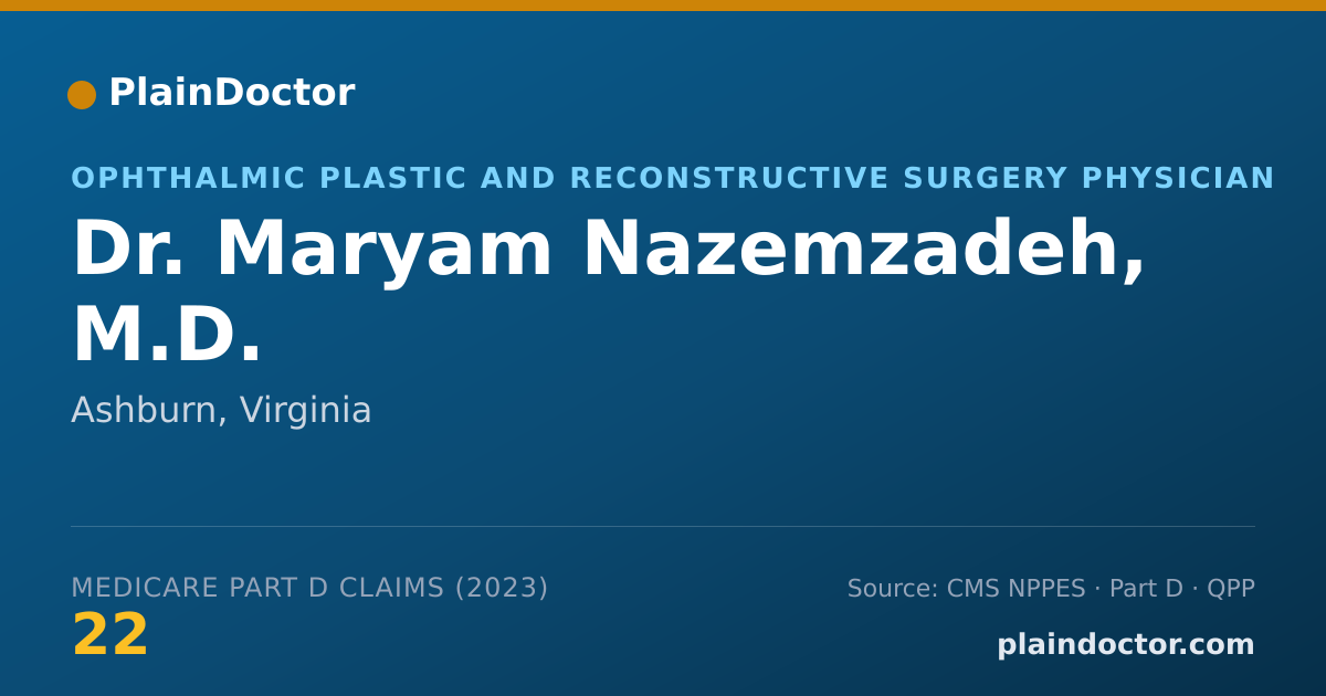 Shareable card for Maryam Nazemzadeh, M.D. - Ophthalmic Plastic and Reconstructive Surgery Physician, Ashburn, VA