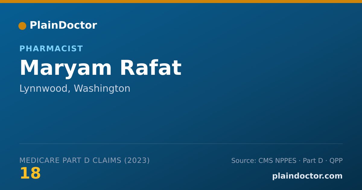 Shareable card for Maryam Rafat - Pharmacist, Lynnwood, WA