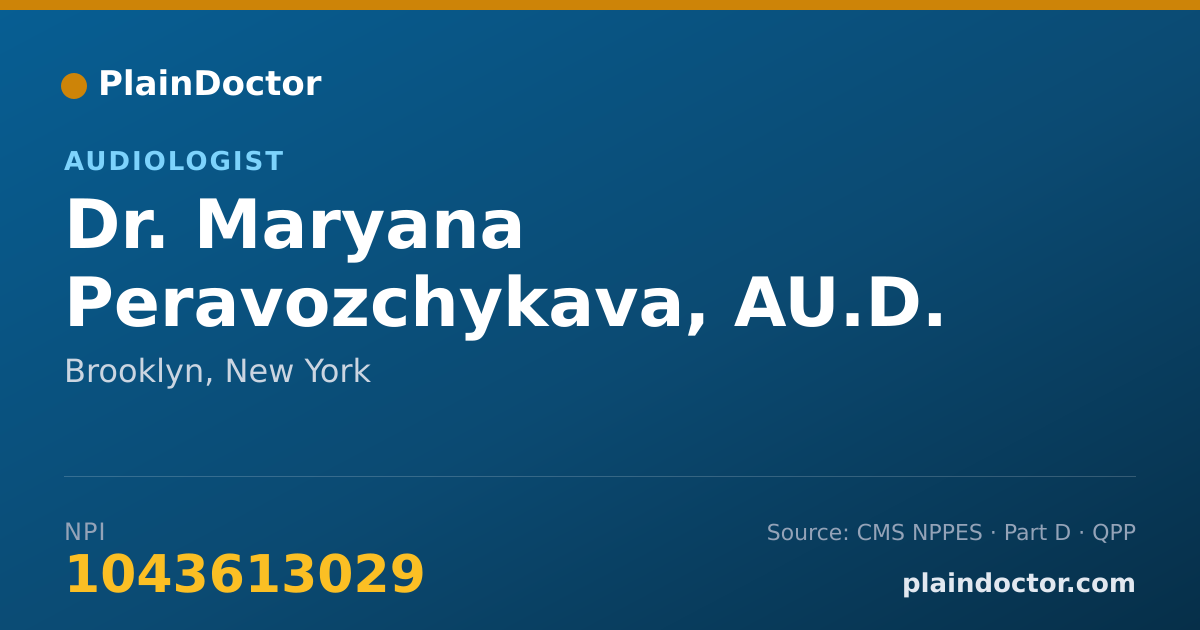 Shareable card for Maryana Peravozchykava, AU.D. - Audiologist, Brooklyn, NY
