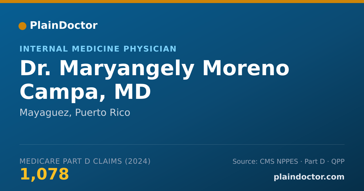 Shareable card for Maryangely Moreno Campa, MD - Internal Medicine Physician, Mayaguez, PR