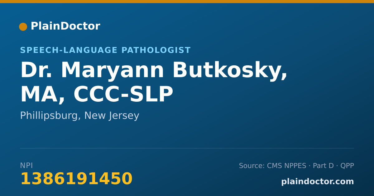 Shareable card for Maryann Butkosky, MA, CCC-SLP - Speech-Language Pathologist, Phillipsburg, NJ
