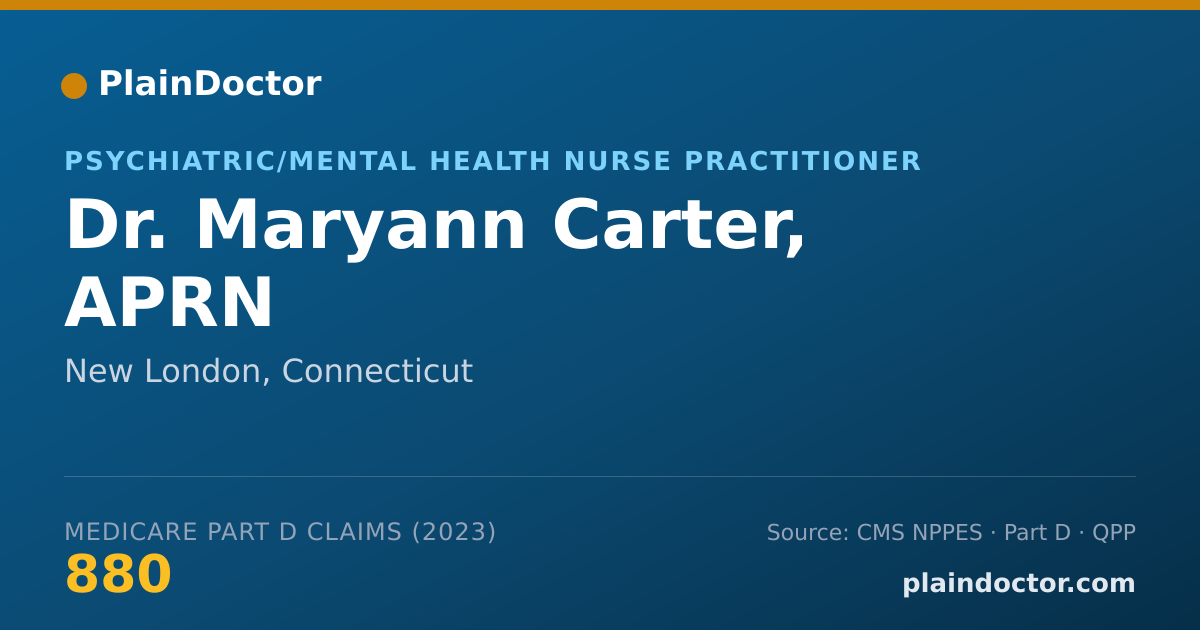 Shareable card for Maryann Carter, APRN - Psychiatric/Mental Health Nurse Practitioner, New London, CT