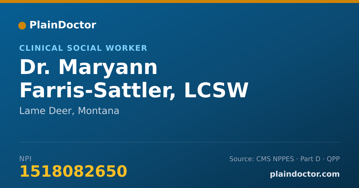 Shareable card for Maryann Farris-Sattler, LCSW - Clinical Social Worker, Lame Deer, MT