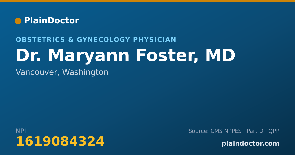 Shareable card for Maryann Foster, MD - Obstetrics & Gynecology Physician, Vancouver, WA