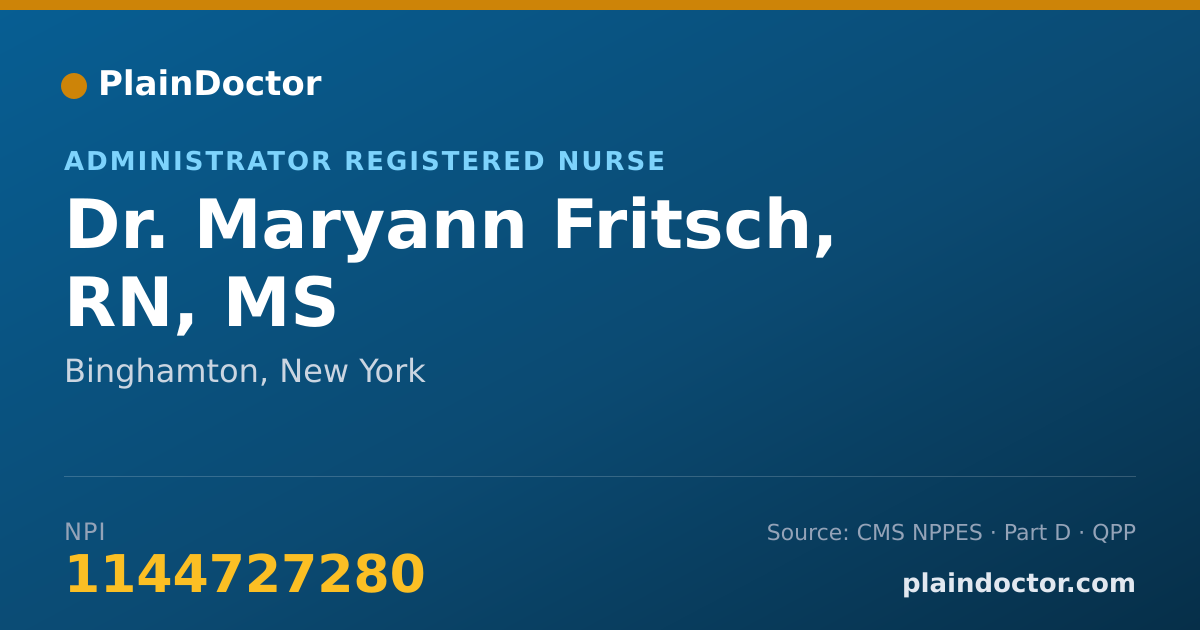 Shareable card for Maryann Fritsch, RN, MS - Administrator Registered Nurse, Binghamton, NY