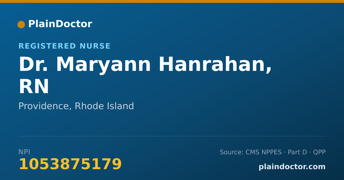 Shareable card for Maryann Hanrahan, RN - Registered Nurse, Providence, RI
