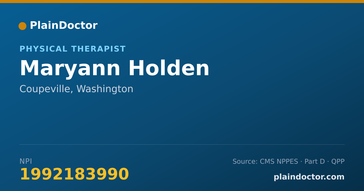 Shareable card for Maryann Holden - Physical Therapist, Coupeville, WA