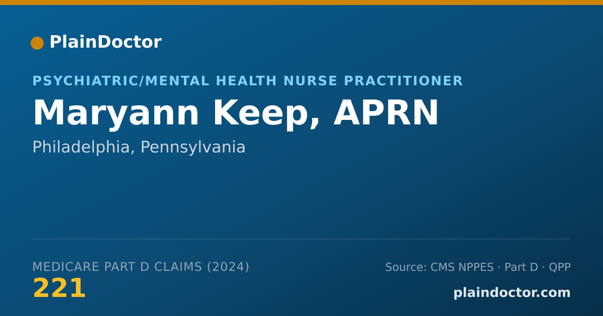 Shareable card for Maryann Keep, APRN - Psychiatric/Mental Health Nurse Practitioner, Philadelphia, PA