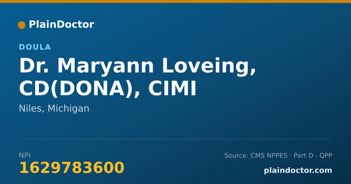 Shareable card for Maryann Loveing, CD(DONA), CIMI - Doula, Niles, MI