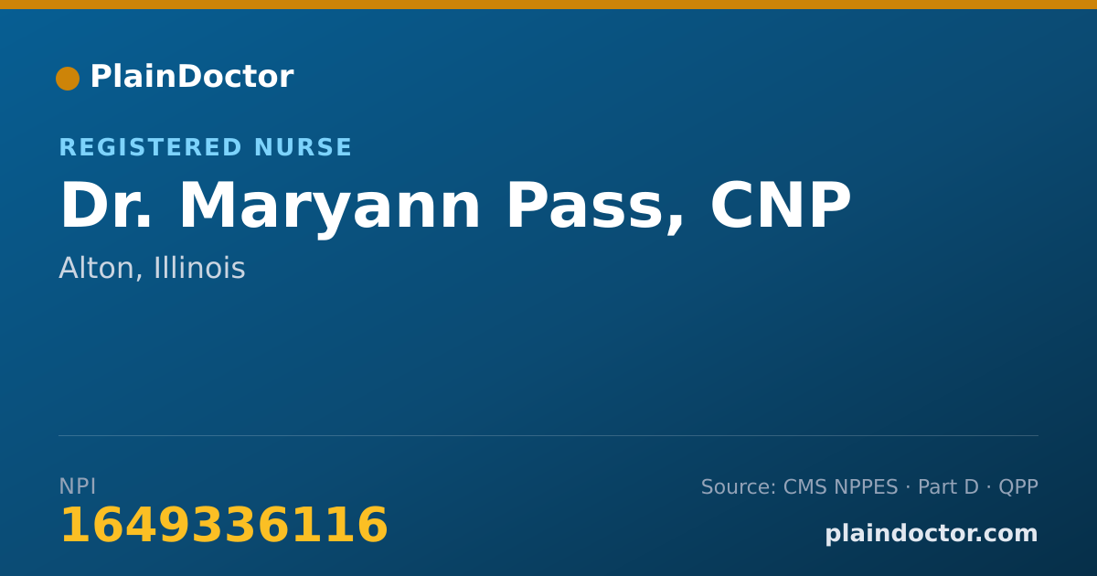 Shareable card for Maryann Pass, CNP - Registered Nurse, Alton, IL