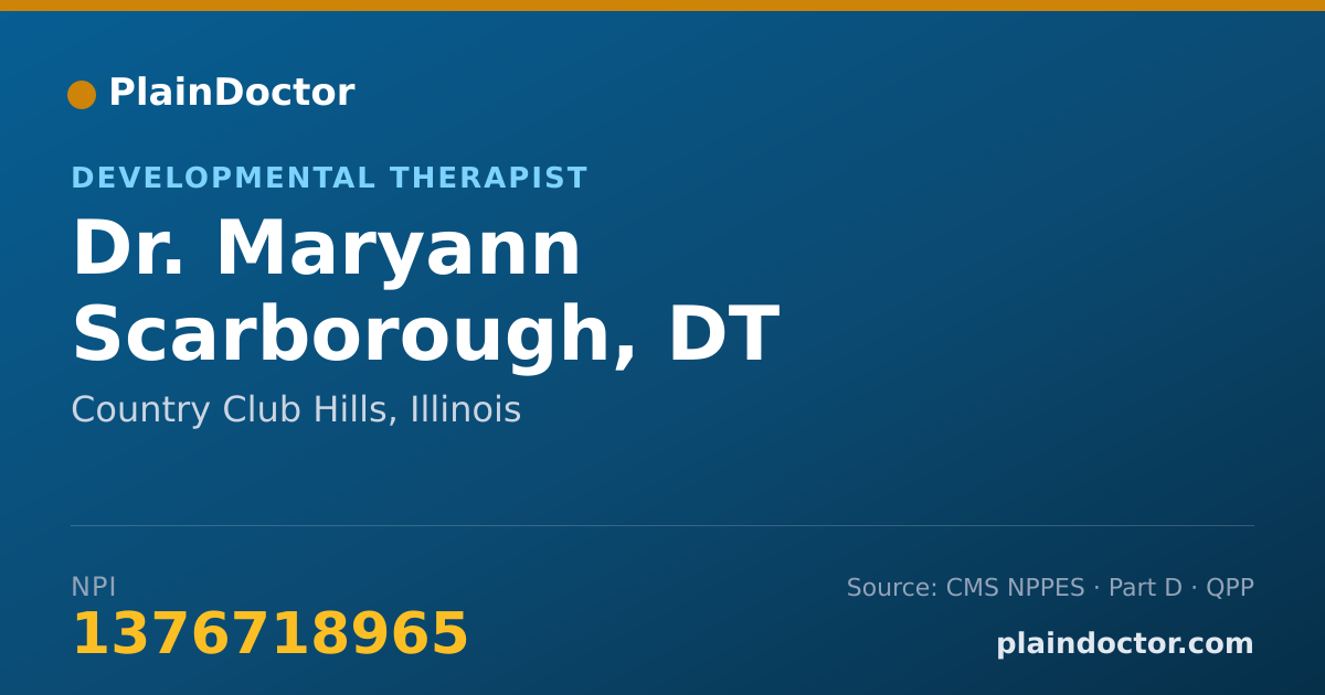 Shareable card for Maryann Scarborough, DT - Developmental Therapist, Country Club Hills, IL