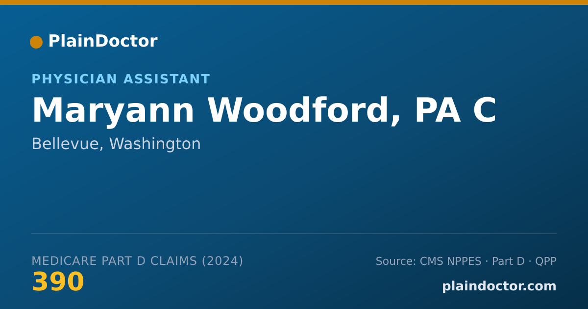 Shareable card for Maryann Woodford, PA C - Physician Assistant, Bellevue, WA