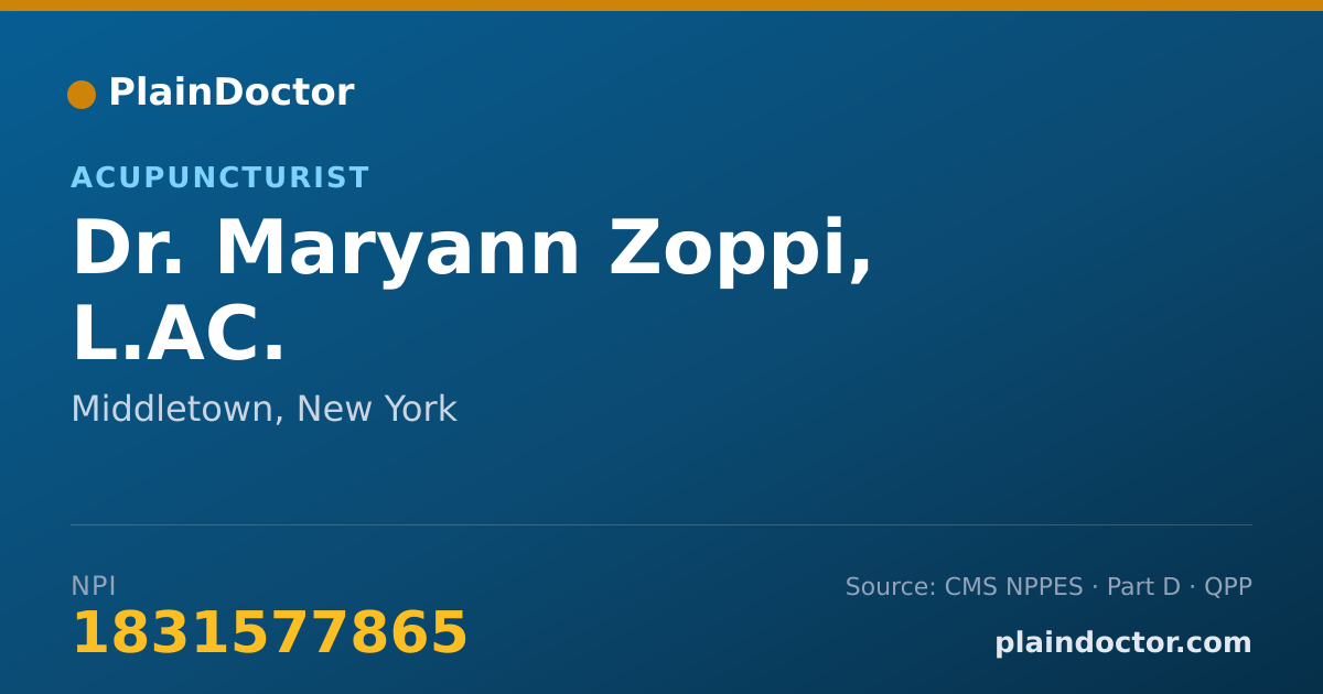 Shareable card for Maryann Zoppi, L.AC. - Acupuncturist, Middletown, NY