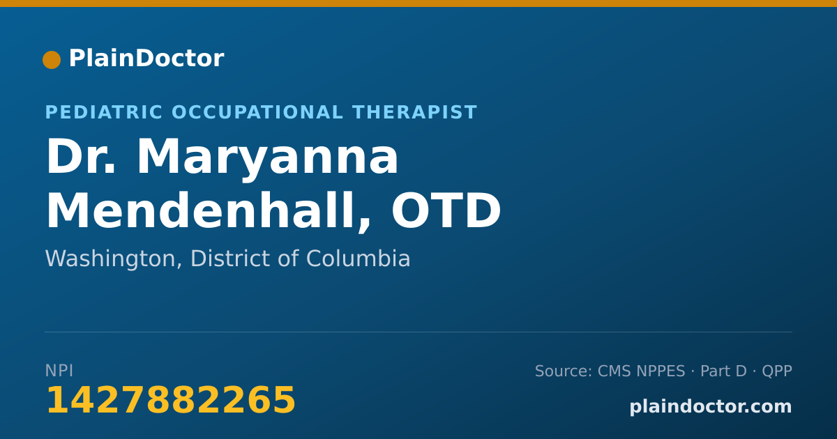 Shareable card for Maryanna Mendenhall, OTD - Pediatric Occupational Therapist, Washington, DC