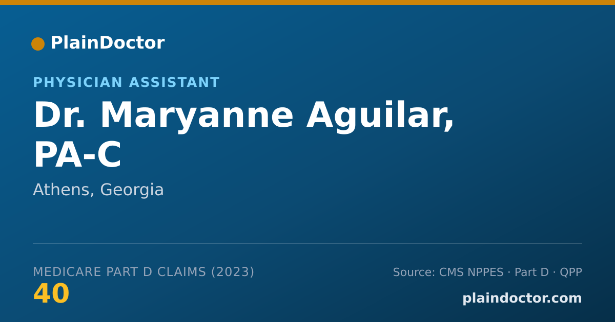 Shareable card for Maryanne Aguilar, PA-C - Physician Assistant, Athens, GA