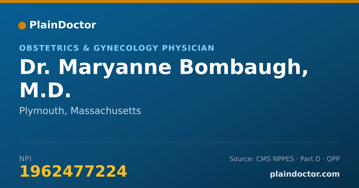 Shareable card for Maryanne Bombaugh, M.D. - Obstetrics & Gynecology Physician, Plymouth, MA