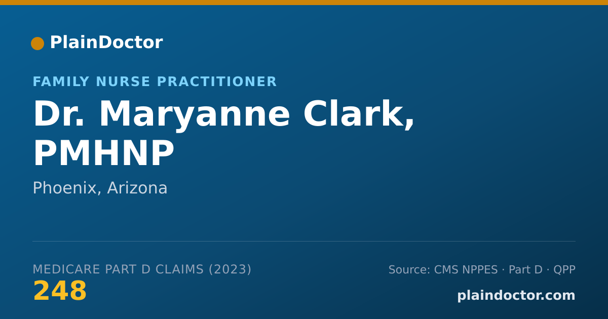 Shareable card for Maryanne Clark, PMHNP - Family Nurse Practitioner, Phoenix, AZ