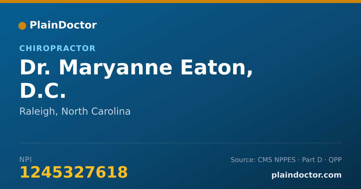 Shareable card for Maryanne Eaton, D.C. - Chiropractor, Raleigh, NC
