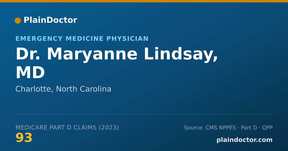 Shareable card for Maryanne Lindsay, MD - Emergency Medicine Physician, Charlotte, NC