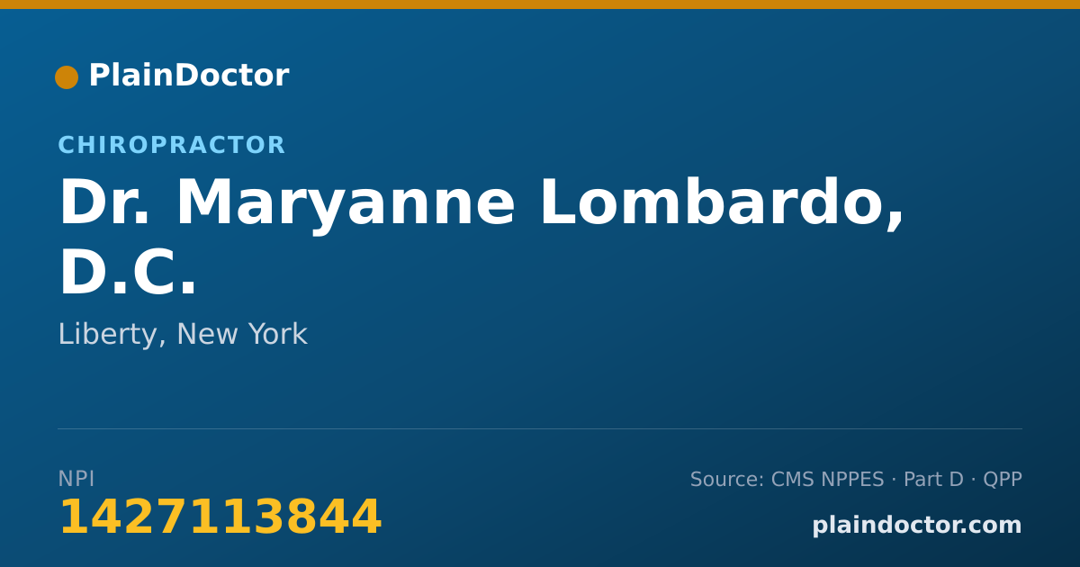 Shareable card for Maryanne Lombardo, D.C. - Chiropractor, Liberty, NY